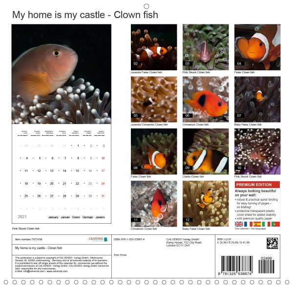 202113_Calender_2021_underwater_My_home_is_my_castle_Clownfish_index